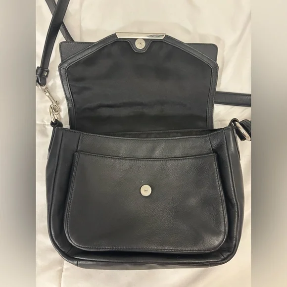 Coach Black Crossbody Bag with Silver Detail - Picture 5 of 11